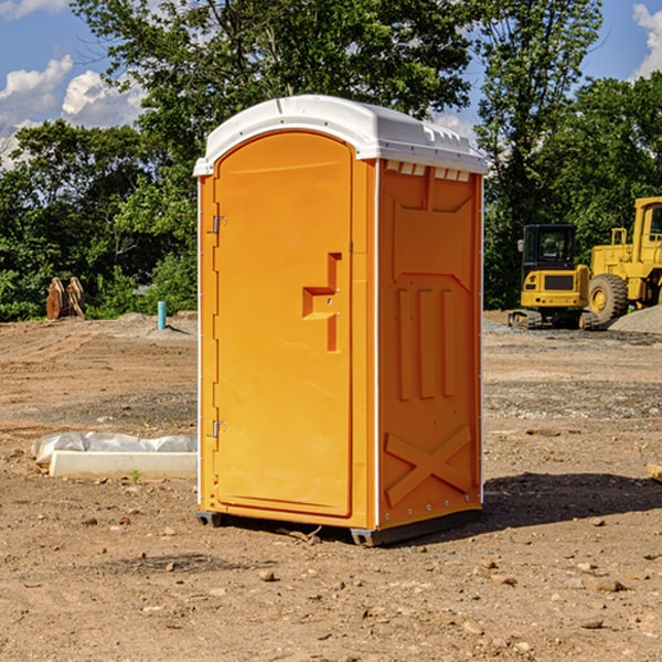 how often are the porta potties cleaned and serviced during a rental period in Albert